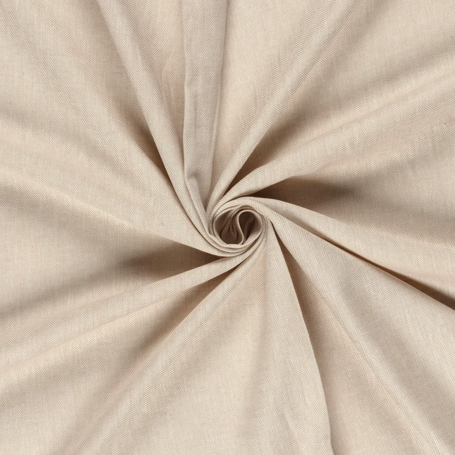 Smėlio spalvos eglutės rašto lino ir medvilnės audinys