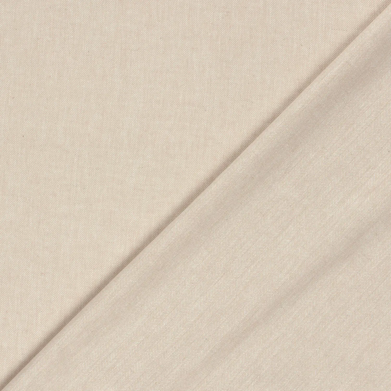 Smėlio spalvos eglutės rašto lino ir medvilnės audinys - Image 2